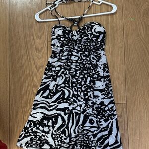 Cristinalove Black and White Backless Sundress
